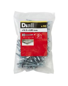 50 PARAFUSOS PARA TETOS DE AÇO 5,5x80 MM