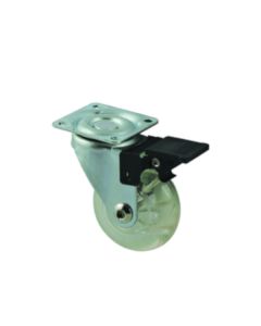 RODA DE BORRACHA COM PLACA E TRAVÃO Ø 50 MM
