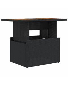 Mesa de jardim 100x55x73 cm vime pe e madeira de acácia preto