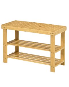 Banco sapateira 70x28x45 cm bambu color marrón Homcom