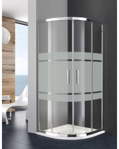 Cabina doccia semi-circular titan 2+2 90x90 cm raio 55 transparente