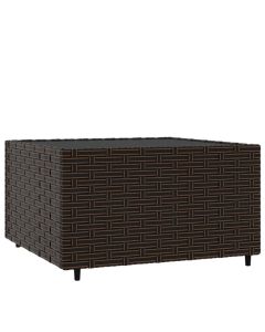 Mesa de centro para jardim quadrada 50x50x30cm vime pe castanho