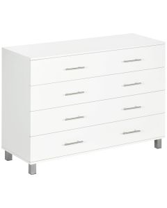 Cómoda com 4 gaveta 112x38,2x81cm color blanco Homcom