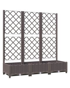 vidaXL jardinera de jardín con enrejado marrón 120x40x121,5 cm pp
