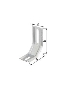 CANTONEIRA 3 PARTES NERVURADAS 70 x 30 x 72 mm