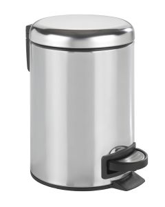 Papeleira com pedal 3L Leman aço inoxidável brilho