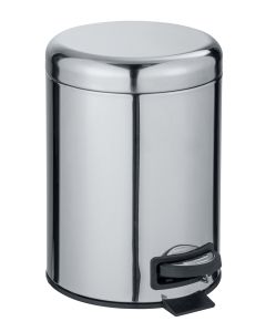 Papeleira com pedal 5L Leman aço inoxidável brilho