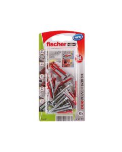 Buchas Duopower + Parafusos 6 x 30 mm Fischer 12 uds