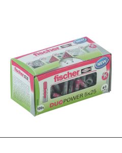 Buchas Duopower 5 x 25 mm Fischer Caixa 100 uds