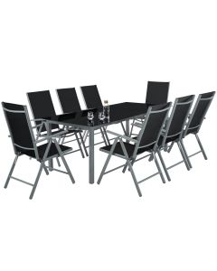 Tectake® conjunto cadeiras alumínio dobráveis mesa vidro pó segurança