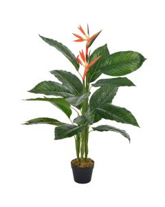 Planta estrelícia artificial com vaso 100 cm vermelho pt3721
