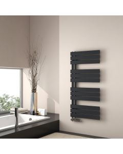 Emke toalheiro água quente 104x50cm, painel preto fosco, vertical
