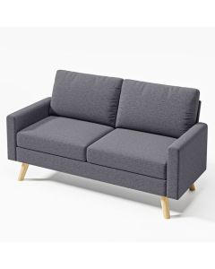 Sofá 2 lugares em suede cinza escuro 157x72x85 cm