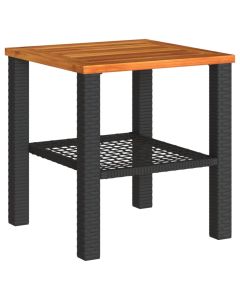 Mesa de jardim 40x40x42 cm vime pe e madeira de acácia preto