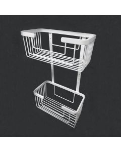 Kibath suporte duplo para gel retangular branco fabricado em alumínio