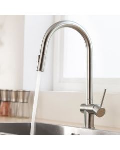 Misturador de cozinha - cecipa - duchinha extraível - aço inox escovado - r