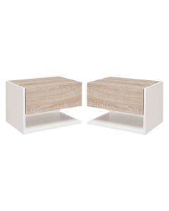 Conjunto 2 mesas de cabeceira 46x30x30cm bicolor Homcom, casa - quarto