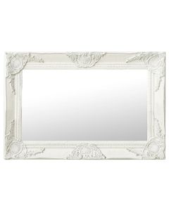 Espelho de parede estilo barroco 60x40 cm branco
