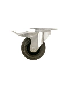 RODA GIRATÓRIA Ø 10 CM COM CHAPA E TRAVÃO