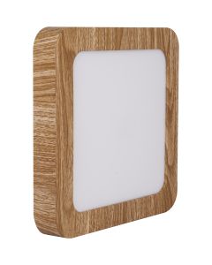 Downlight led quadrado efeito madeira 22cm AllInOne