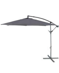 Guarda-sol excêntrico Malta cinza 253xø298cm