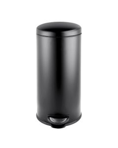 Balde do lixo da cozinha pedal preto kihn redondo 30l