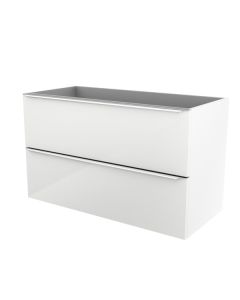 Móvel de casa de banho suspenso Idalie cor branco 100cm