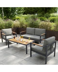 Conjunto de jardim em alumínio Vao GoodHome para 4 pessoas