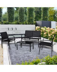 Conjunto de jardim em aço Brazza para 4 pessoas