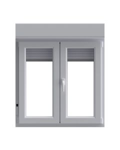 Janela em pvc oscilobatente com Persiana branca 137x120 cm