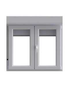 Janela em pvc oscilobatente com Persiana branca 117x120 cm