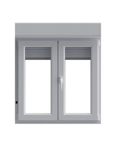Janela de batente em PVC com persiana branca 5 c&acirc;maras 117x100cm