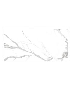 Pavimento porcelânico retificado grande formato mármore branco polido 60x120cm Nisida