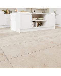 Pavimento porcelânico retificado grande formato pedra marfim mate 60x120cm Vurda