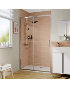 Painel de correr cromado com vidro transparente 120cm Odalia