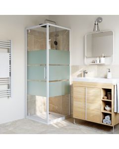 Painel fixo branco com vidro serigrafado 70cm Odalia