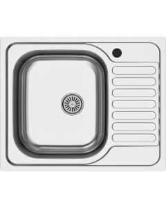 Lava-loiça compacto em inox Jabiri 1 cuba + escorredor 60x50cm Jabiri