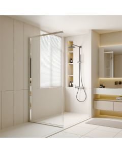 Painel fixo cromado com vidro transparente 70cm Odalia