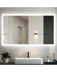 Espelho de casa de banho LED 120×70cm + anti-embaciamento