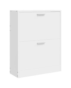 vidaXL zapatero blanco con 2 compartimentos