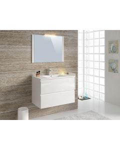 Móveis de casa de banho neli 2 gavetas 80 cm branco brilhante t-bath
