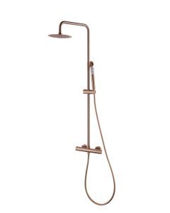 Conjunto de duche termostático monza–ouro rosa–chuveiroø20–antical