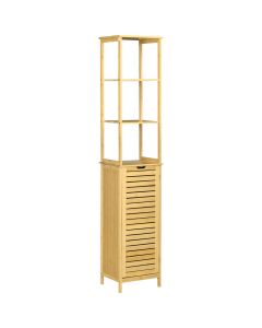 Coluna casa de banho 34x30x173 cm mdf, bambú color marrón kleankin
