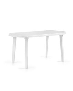 Mesa de jardim oval de 140x83x72cm feita de polipropileno