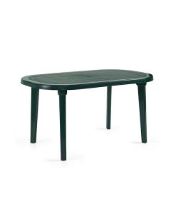 Mesa de jardim oval de 140x83x72cm feita de polipropileno