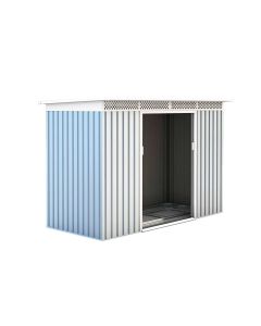 Abrigo de jardim em metal 142x277x184 cm (3,93 m²) rutland prateado