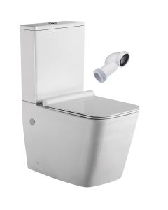Wc, sanita quadrada completa, depósito baixo com cisterna branca brilhante
