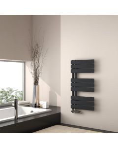 Emke toalheiro água quente 76x40cm, painel preto fosco, vertical