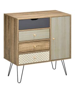 Cómoda 79x39x86cm mdf e metal color marrón Homcom