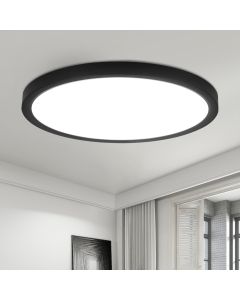 Nettlife teto LED plano 18 cm - 15 w, preto, 4000 k - iluminação